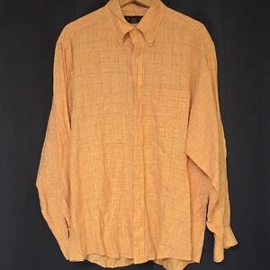 Brooks Brothers Men's Orange Textured Button-Down Shirt